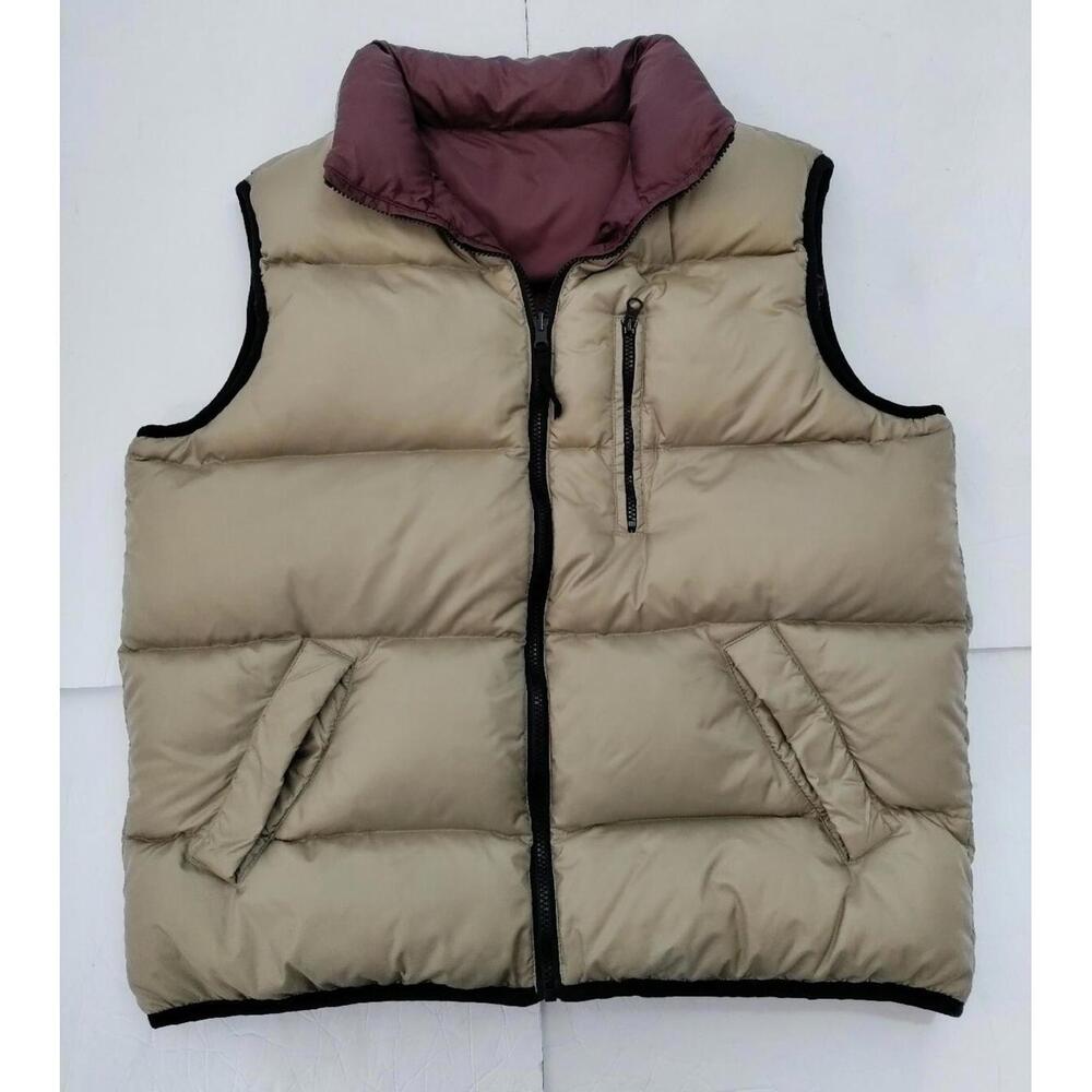 VTG Old Navy TEEN  GREEN /RED Maroon Reversible Down Zip Vest SIZE 14 #1187